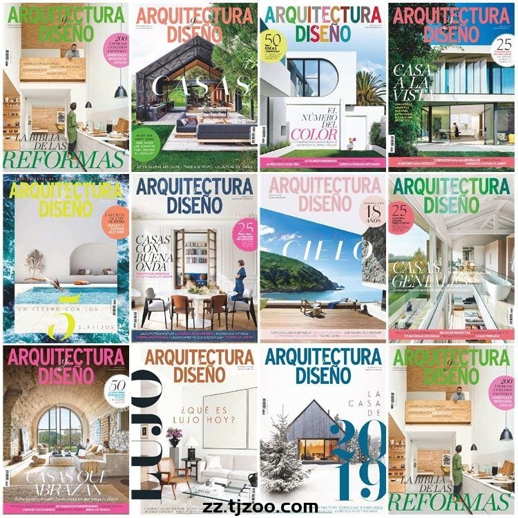 【西班牙】《Arquitectura y Diseño》2018年合集西班牙创意房屋生态材料室内设计pdf杂志（11本）