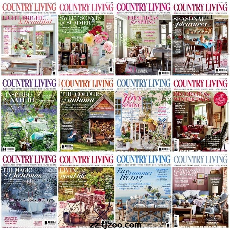 【英国版】《Country Living UK》2016年合集乡村田园家居生活住宅设计PDF杂志（12本）