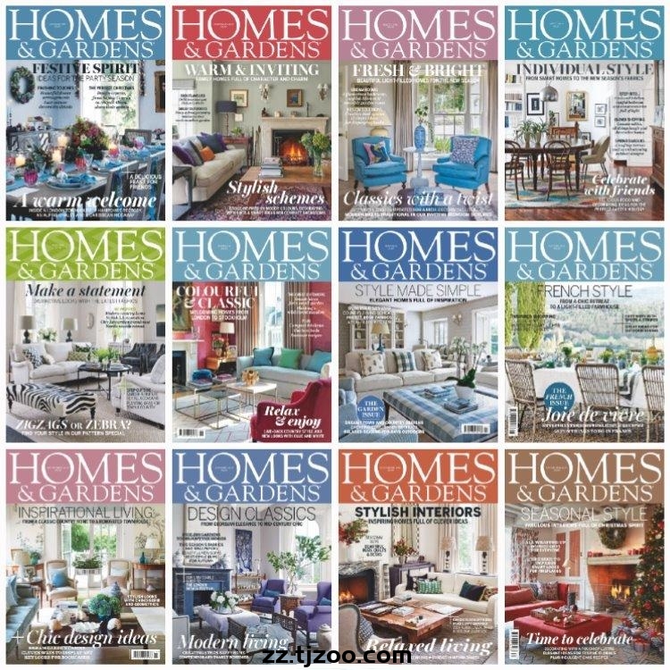 【英国版】《Homes & Gardens UK》2016年合集家居花园室内设计软装PDF杂志（12本）