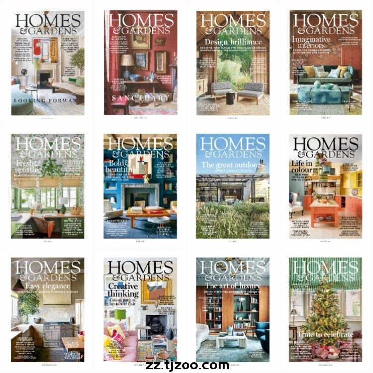 【英国版】《Homes & Gardens UK》2021年合集家居花园室内设计软装PDF杂志（12本）