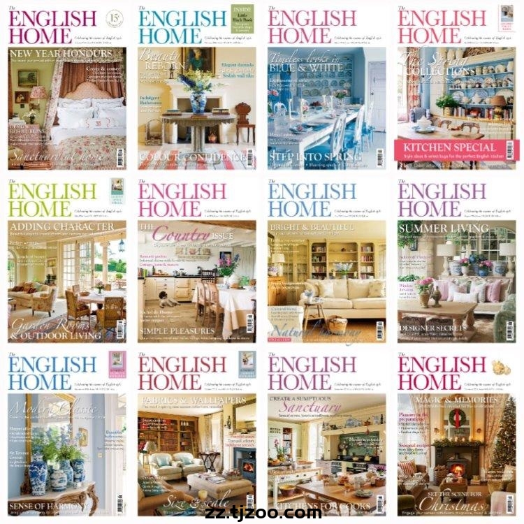 【英国版】《The English Home》2016年合集英式家居软装设计生活软装优雅经典装饰PDF杂志（12本）