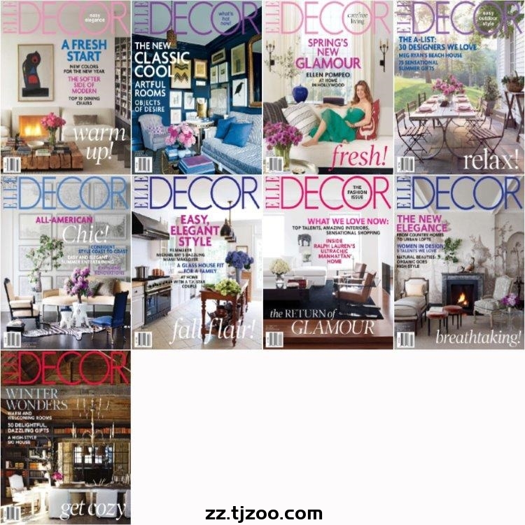 【美国版】《Elle Decor USA》2010年合集家居廊时尚家居装饰设计软装杂志PDF（10本）