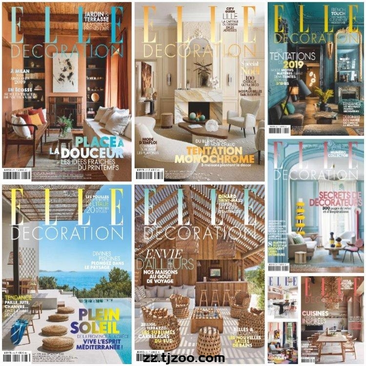 【法国版】《Elle Décoration France》2019年合集家居廊美丽家居灵感室内软装设计pdf杂志（9本）