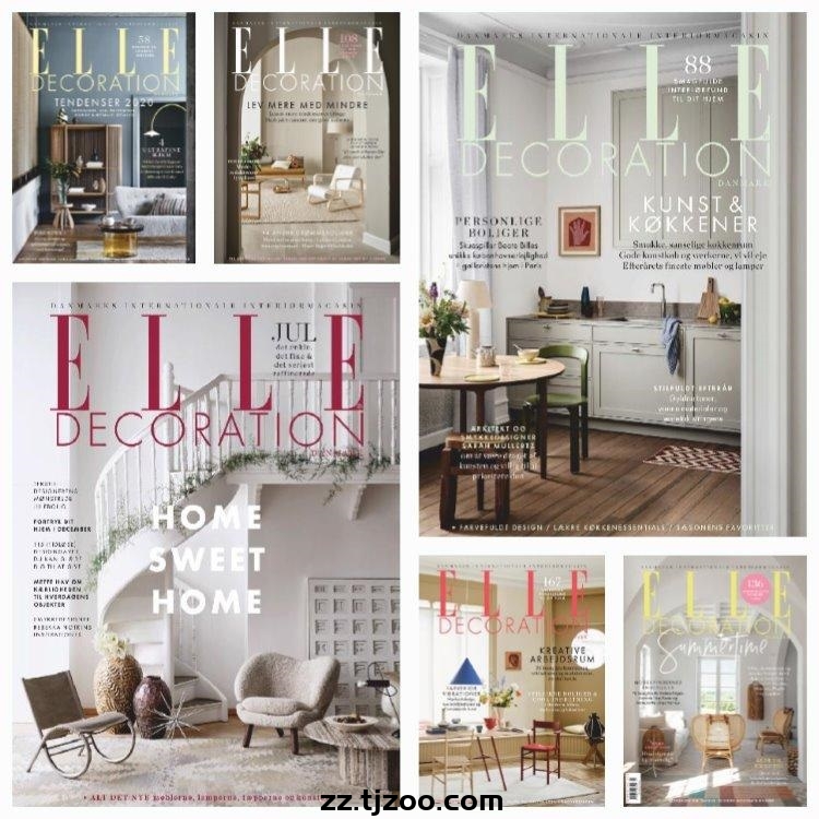 【丹麦版】《Elle Decoration Denmark》2020年合集丹麦家居廊室内软装装饰家具设计pdf杂志（6本）