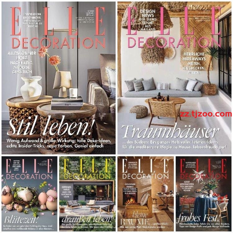 【德国版】《Elle Decoration》2023年合集室内家居软装设计装饰家居廊德国版杂志pdf（6本）